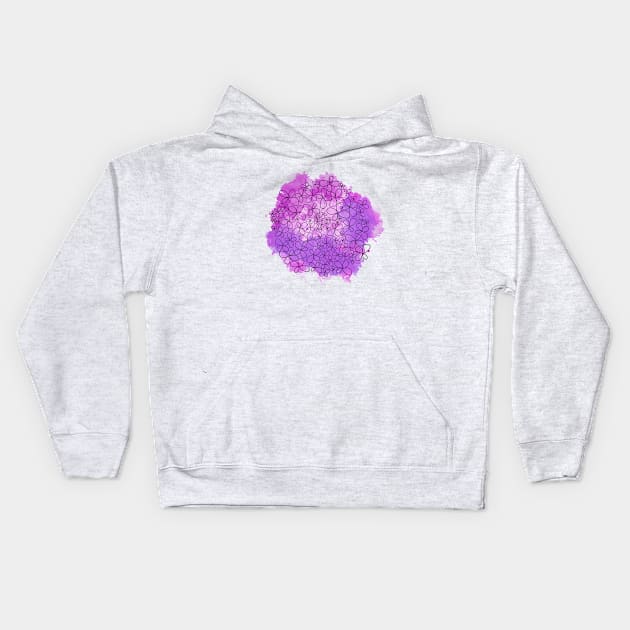 Purple watercolor flowers. Pink & Purple Hydrangea Kids Hoodie by KateQR